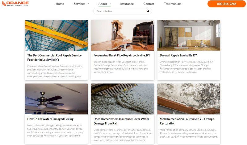Restoration company search performance after SEO