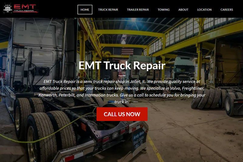 Truck repair shop website